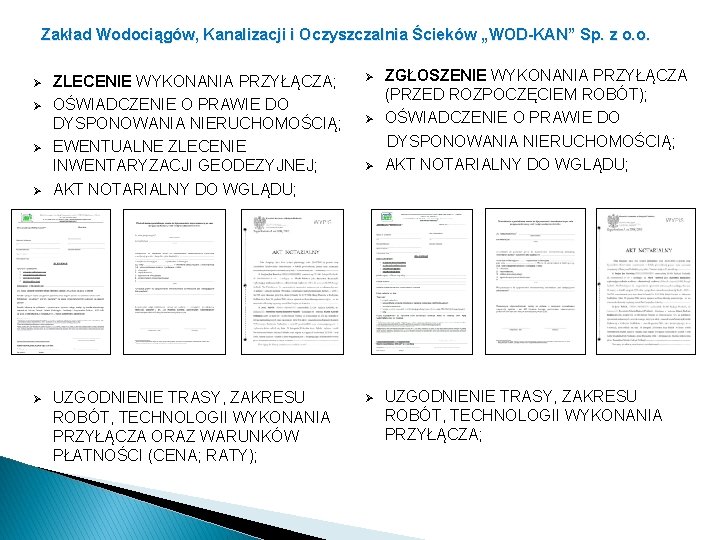 Zakład Wodociągów, Kanalizacji i Oczyszczalnia Ścieków „WOD-KAN” Sp. z o. o. Ø Ø Ø