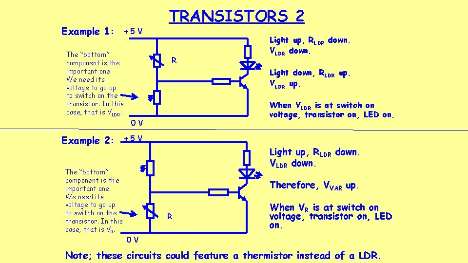 Example 1: The “bottom” component is the important one. We need its voltage to
