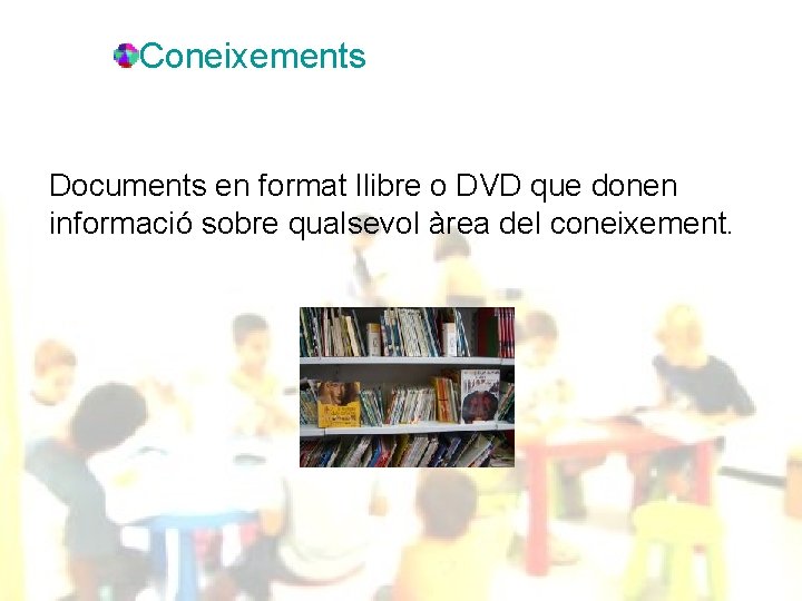 Coneixements Documents en format llibre o DVD que donen informació sobre qualsevol àrea del