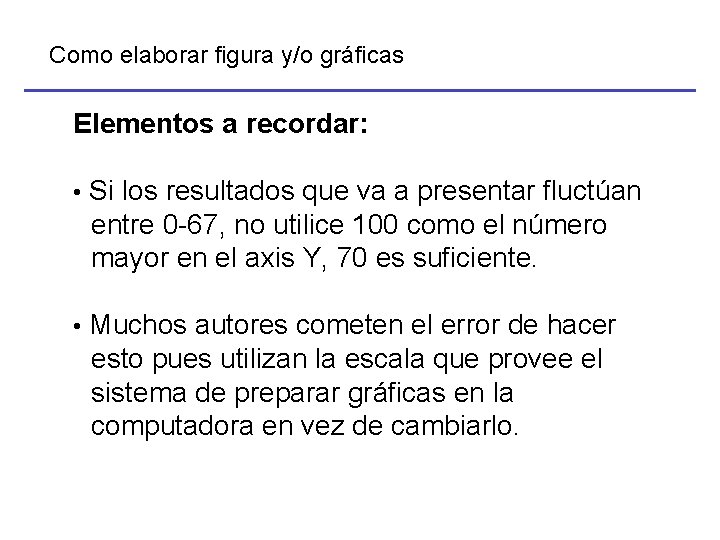 Como elaborar figura y/o gráficas Elementos a recordar: • Si los resultados que va