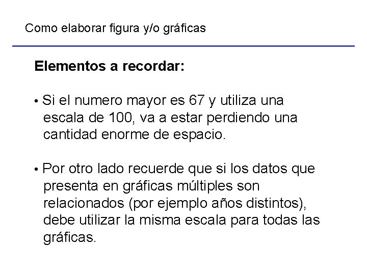 Como elaborar figura y/o gráficas Elementos a recordar: • Si el numero mayor es