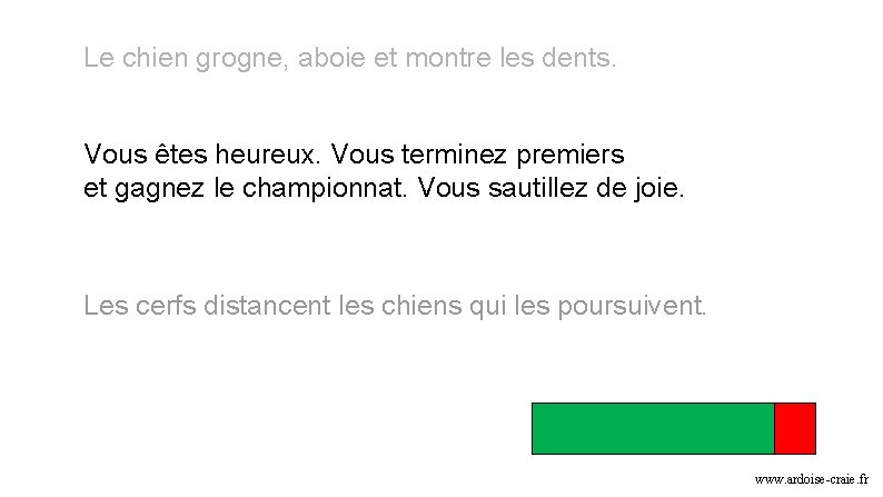 Le chien grogne, aboie et montre les dents. Vous êtes heureux. Vous terminez premiers Le chien grogne, aboie et montre les dents. Vous êtes heureux. Vous terminez premiers