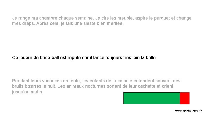 Je range ma chambre chaque semaine. Je cire les meuble, aspire le parquet et Je range ma chambre chaque semaine. Je cire les meuble, aspire le parquet et