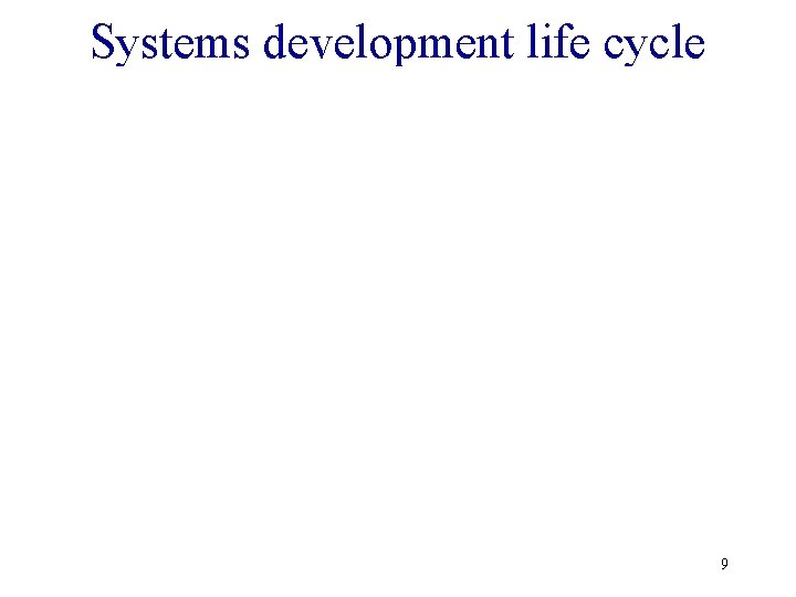 Systems development life cycle 9 