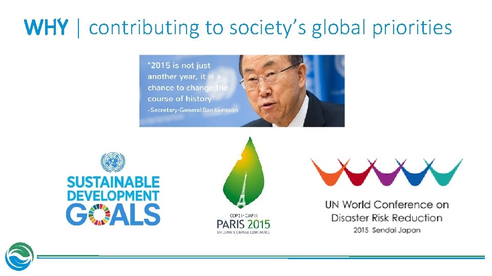 WHY | contributing to society’s global priorities 