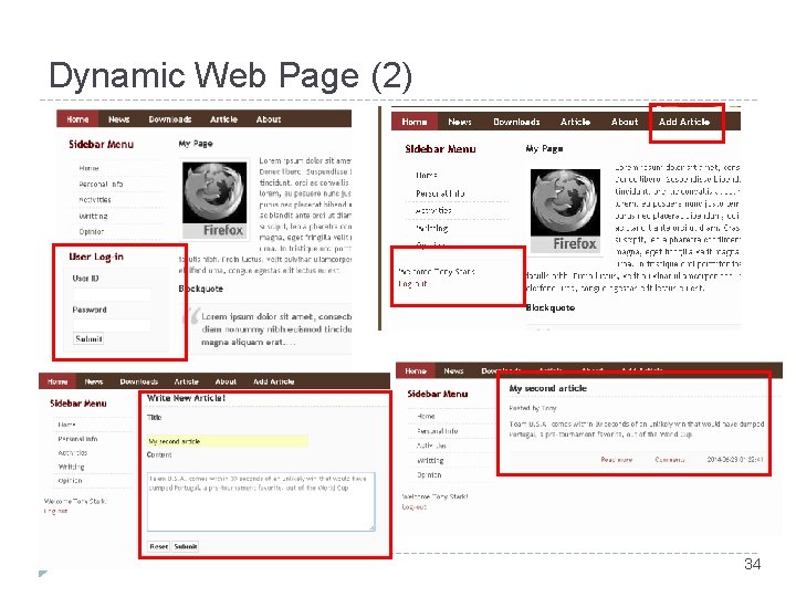 Dynamic Web Page (2) 34 