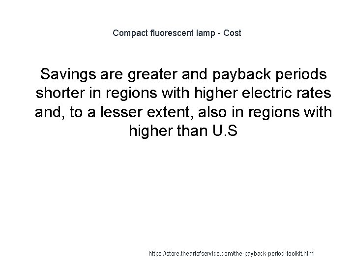 Compact fluorescent lamp - Cost 1 Savings are greater and payback periods shorter in