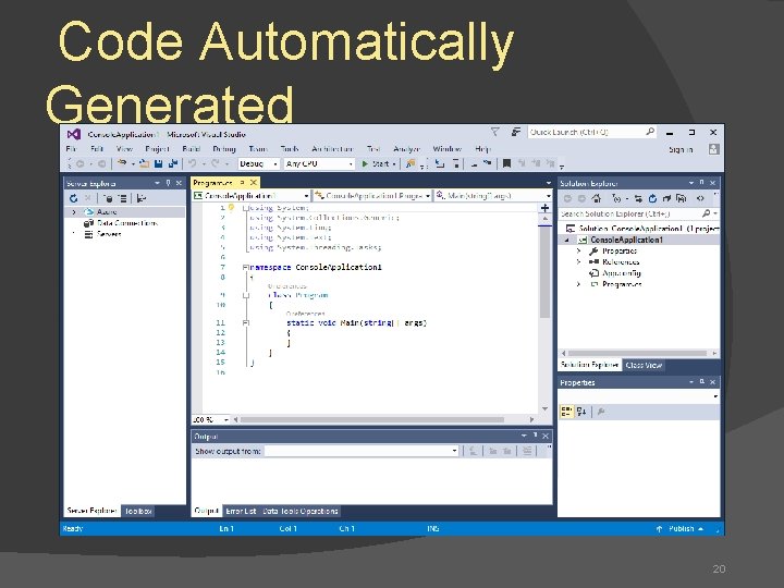 Code Automatically Generated 20 