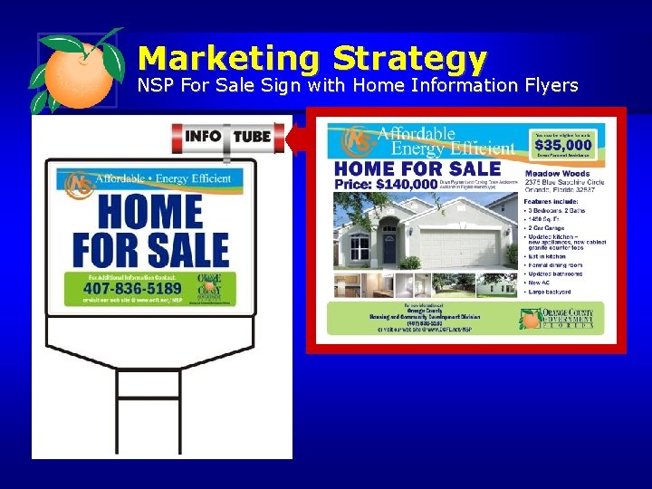 Marketing Strategy NSP For Sale Sign with Home Information Flyers 