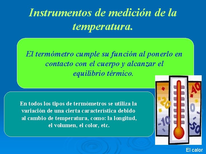 Unidad El Calor Temas de la Clase Equilibrio