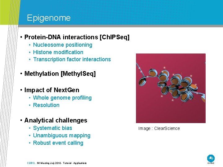 Epigenome • Protein-DNA interactions [Ch. IPSeq] • Nucleosome positioning • Histone modification • Transcription