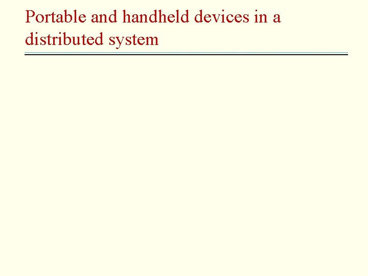 Portable and handheld devices in a distributed system 