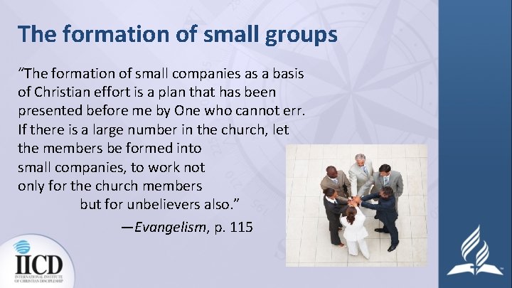 The formation of small groups “The formation of small companies as a basis of