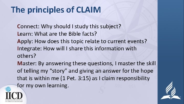 The principles of CLAIM Connect: Why should I study this subject? Learn: What are