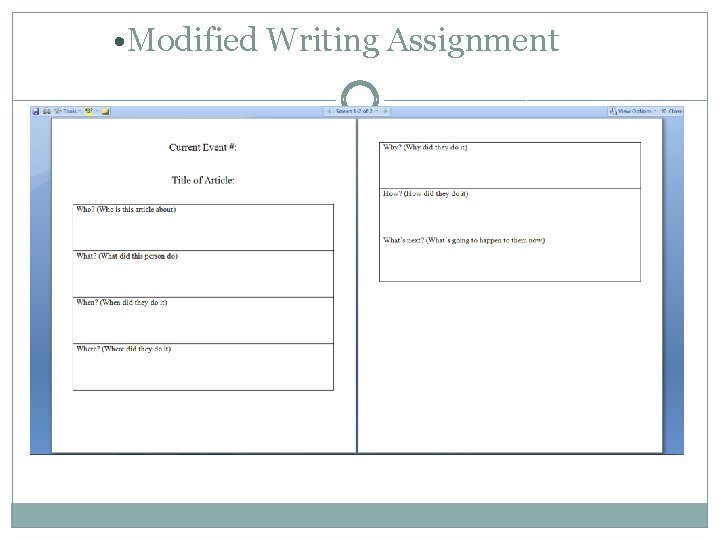  • Modified Writing Assignment 