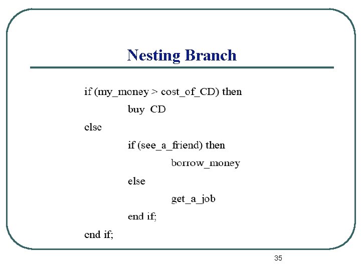 Nesting Branch 35 