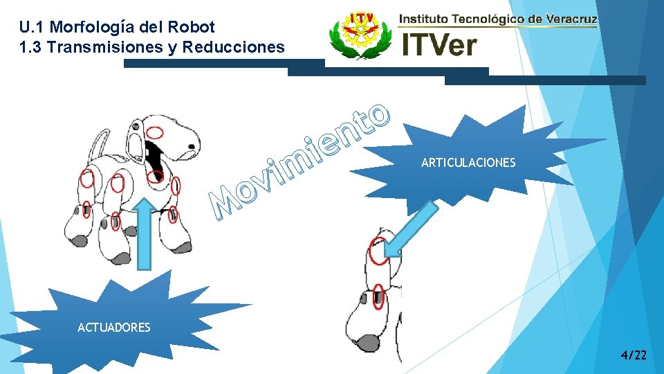 U. 1 Morfología del Robot 1. 3 Transmisiones y Reducciones o t n e