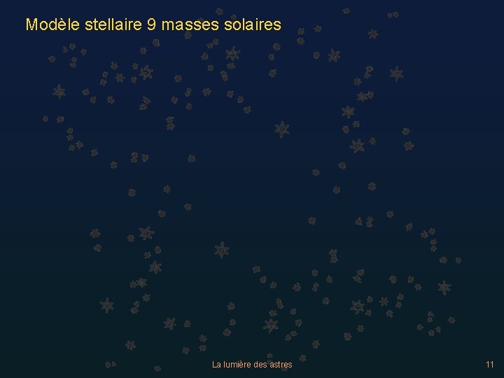 Modèle stellaire 9 masses solaires La lumière des astres 11 