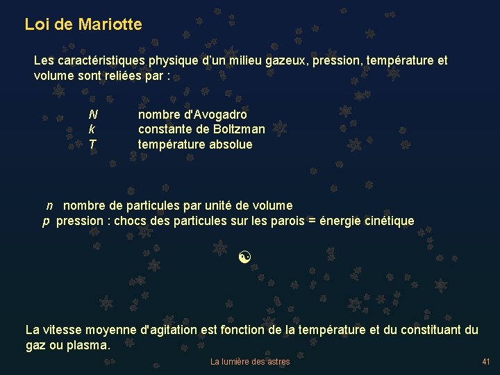 Loi de Mariotte Les caractéristiques physique d’un milieu gazeux, pression, température et volume sont