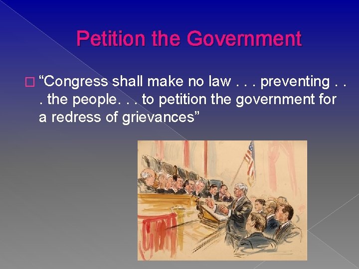 Petition the Government � “Congress shall make no law. . . preventing. . .