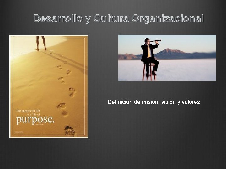Desarrollo y Cultura Organizacional Definición de misión, visión y valores 