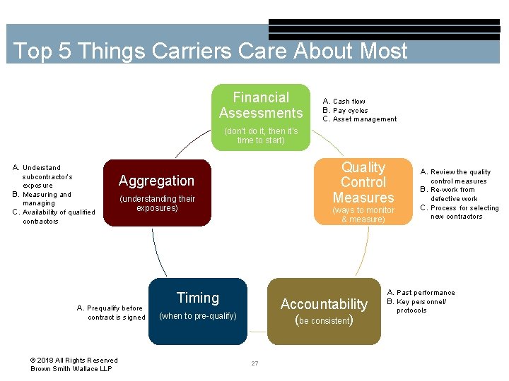 Top 5 Things Carriers Care About Most Financial Assessments A. Cash flow B. Pay