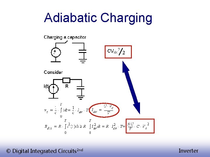Adiabatic Charging 2 2 © Digital Integrated Circuits 2 nd 2 Inverter 