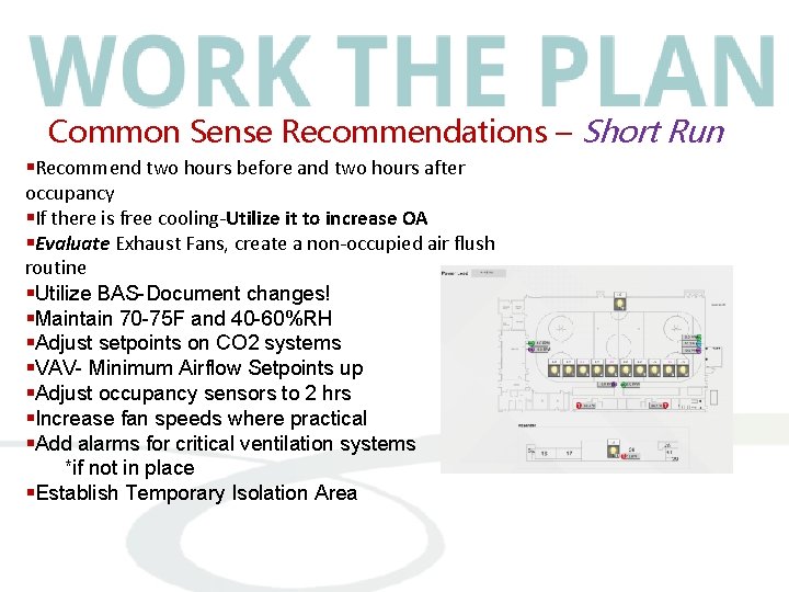 Common Sense Recommendations – Short Run §Recommend two hours before and two hours after