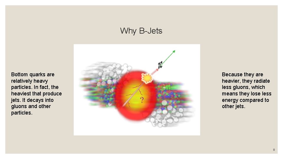 Why B-Jets Bottom quarks are relatively heavy particles. In fact, the heaviest that produce
