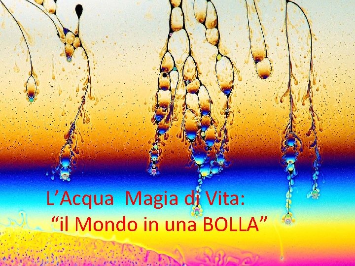 L’Acqua Magia di Vita: “il Mondo in una BOLLA” 