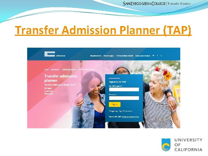 Transfer Admission Planner (TAP) 