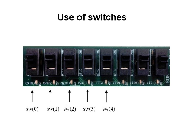 Use of switches 