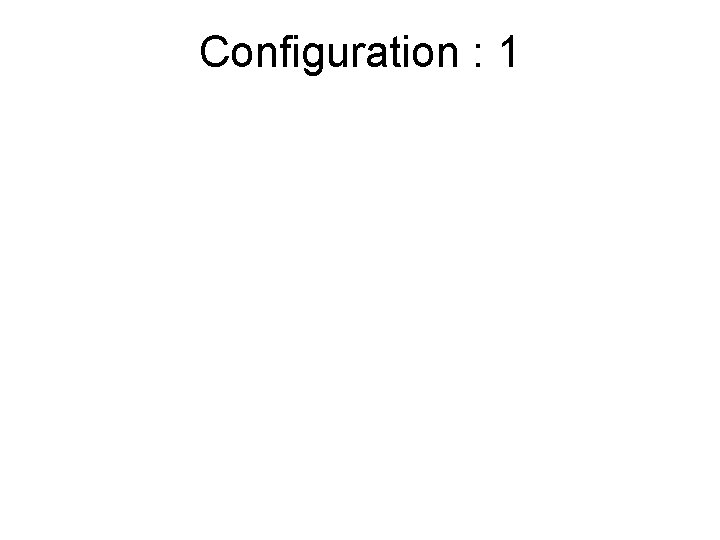 Configuration : 1 