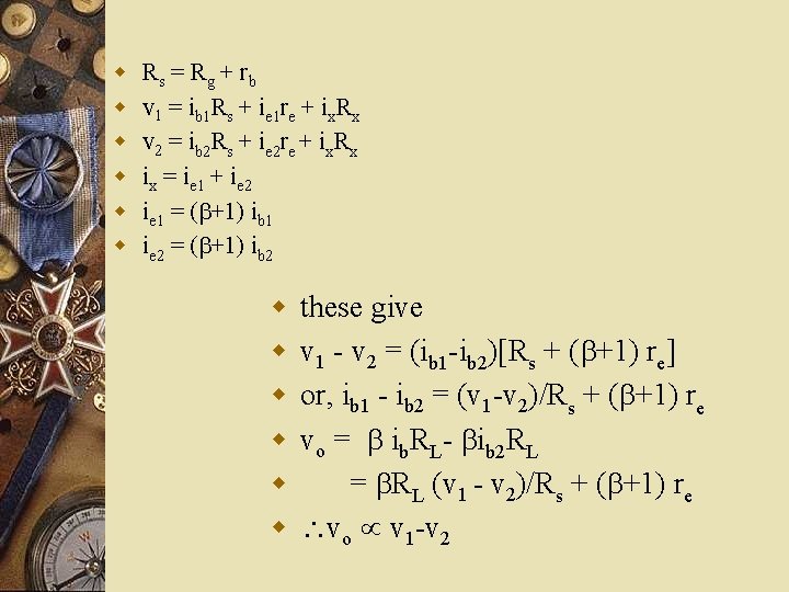 w w w Rs = R g + rb v 1 = ib 1 w w w Rs = R g + rb v 1 = ib 1