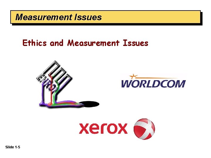 Measurement Issues Ethics and Measurement Issues Slide 1 -5 