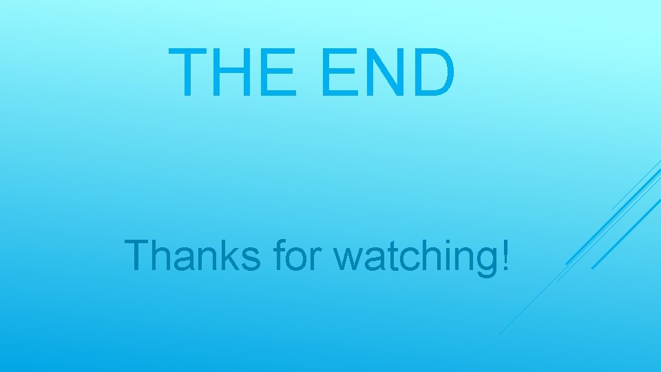 THE END Thanks for watching! 