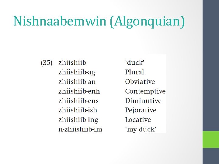 Nishnaabemwin (Algonquian) 