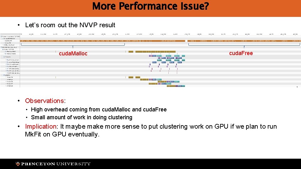 More Performance Issue? • Let’s room out the NVVP result cuda. Malloc cuda. Free