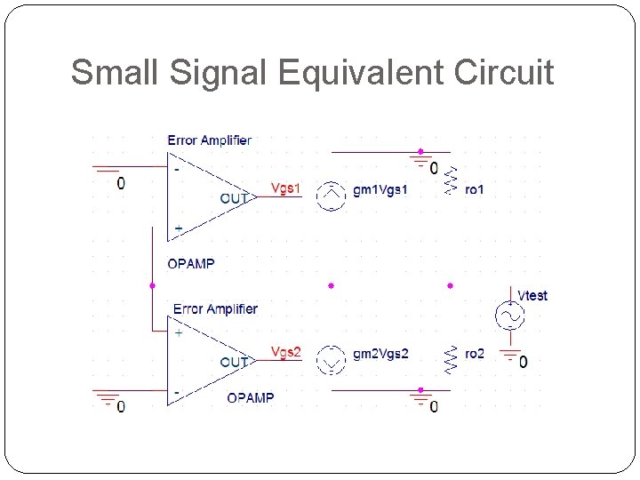 Small Signal Equivalent Circuit 