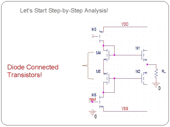 Let’s Start Step-by-Step Analysis! Diode Connected Transistors! 