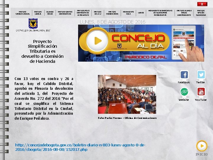 X PARTIDO CAMBIO RADICAL PARTIDO LIBERAL ALIANZA VERDE PARTIDO CENTRO DEMOCRÁTICO PARTIDO POLO DEMOCRÁTICO