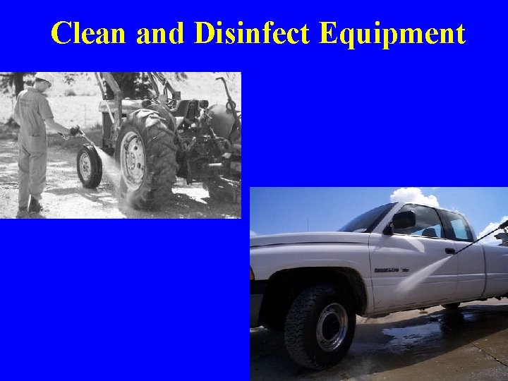 Clean and Disinfect Equipment 