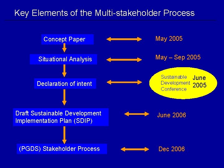 Key Elements of the Multi-stakeholder Process Concept Paper Situational Analysis Declaration of intent May