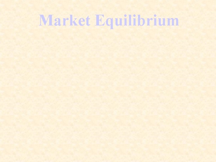 Market Equilibrium 
