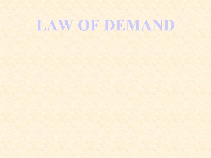 LAW OF DEMAND 