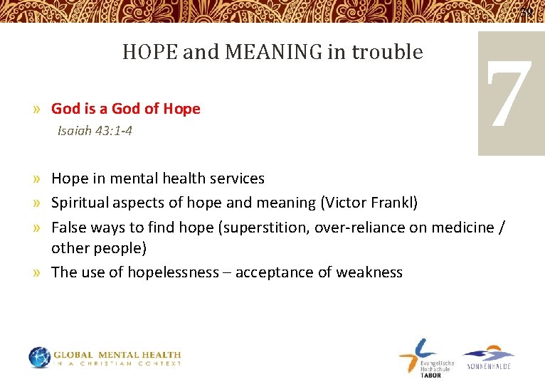 39 HOPE and MEANING in trouble » God is a God of Hope Isaiah