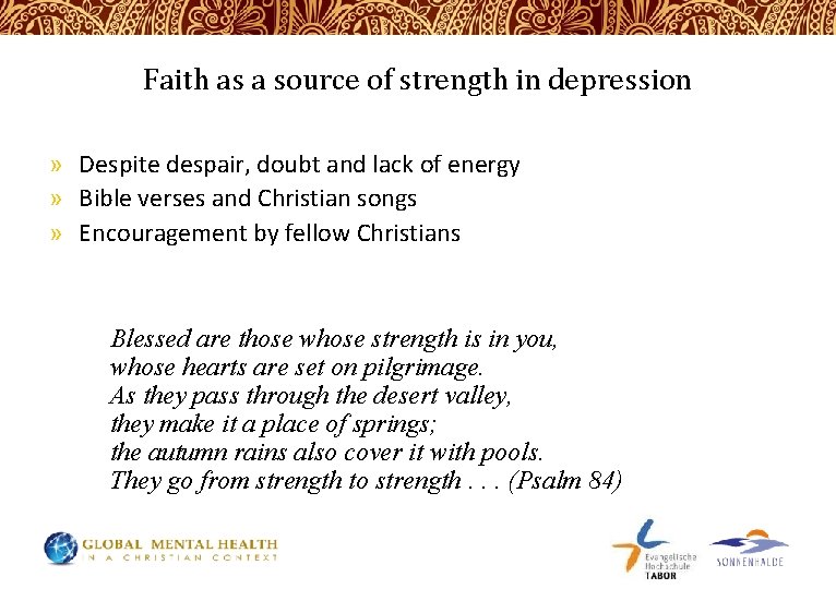 Faith as a source of strength in depression » Despite despair, doubt and lack