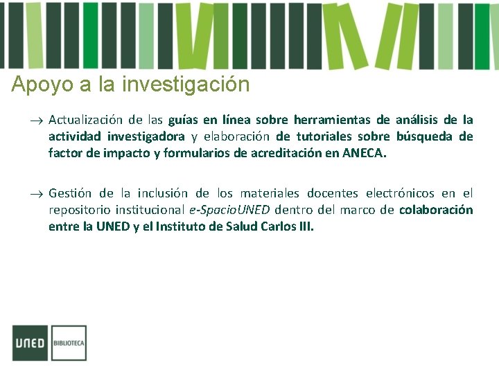 Apoyo a la investigación Actualización de las guías en línea sobre herramientas de análisis