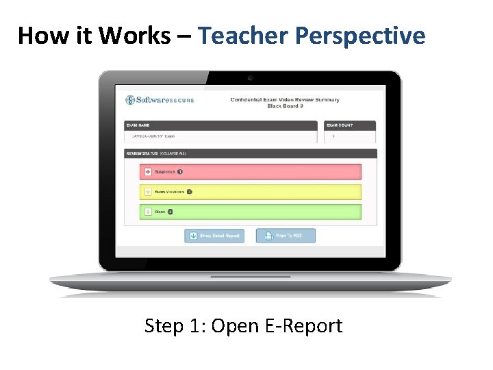 How it Works – Teacher Perspective Step 1: Open E-Report 