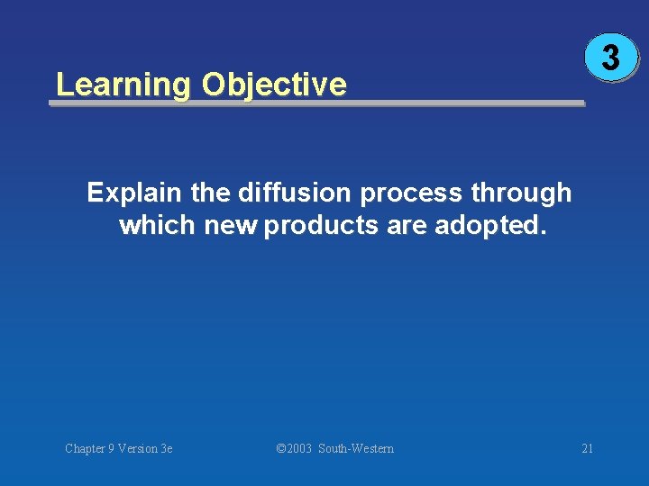 3 Learning Objective Explain the diffusion process through which new products are adopted. Chapter